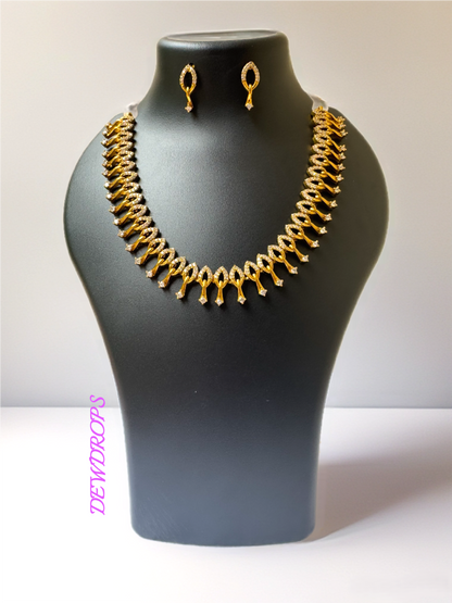 Elegant Gold-Plated Necklace & Earring Set